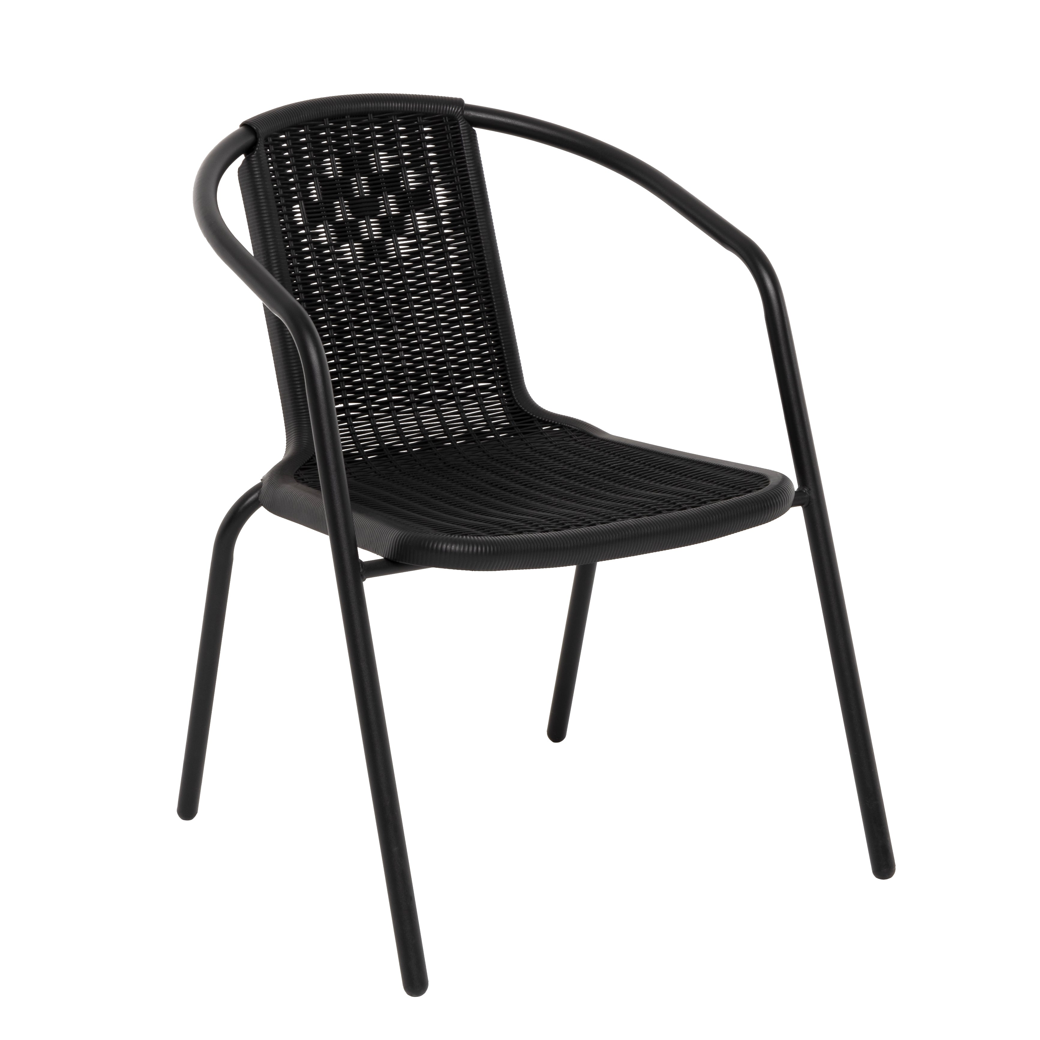 VESTIAMO CASA GIARDINO - Sedia da giardino in acciaio Nero - h72x59x55 cm